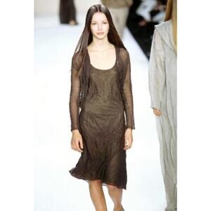 Ralph Lauren Collection Button Up Long Sleeve Top Cardigan 1999 Runway Silk M